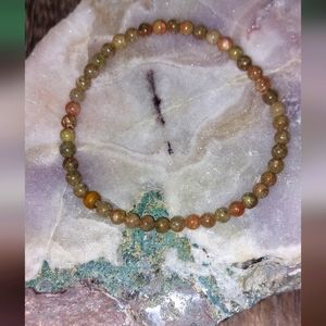 Small Beaded Unakite Bracelet